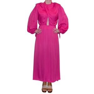 Farm Rio Long-Sleeve Cut-Out Dress